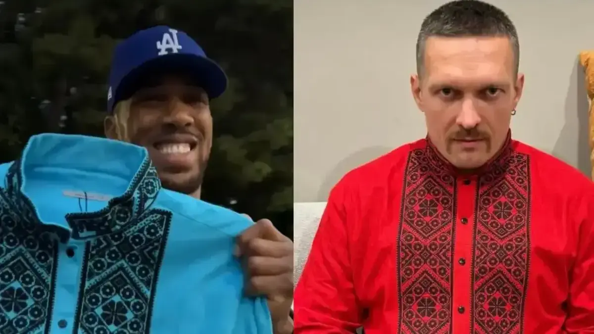 Олександр Усик подарував Ентоні Джошуа вишиванку перед боєм у Маямі