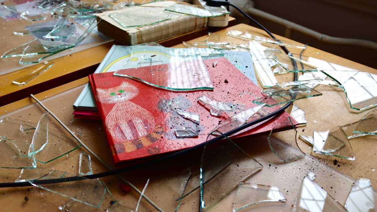 Повреждено здание Национальной библиотеки Украины для детей в результате российской атаки