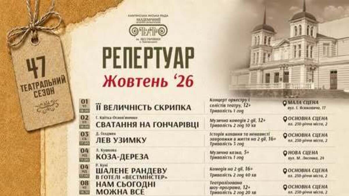 Театральний жовтень у Кам’янському вже чекає на вас!